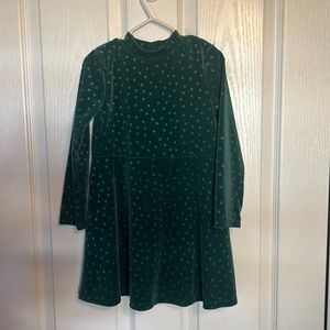 4T Green Velvet Polka Dot Cat & Jack dress